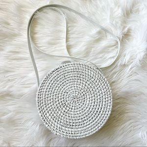 NWOT Rattan Circle Handbag